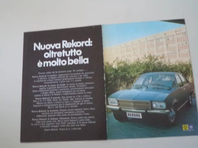 advertising Pubblicità 1972 OPEL REKORD