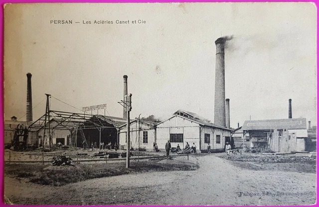 Cpa Persan Les Aciéries Canet et Cie Carte Postale 95 Val d'Oise Usine