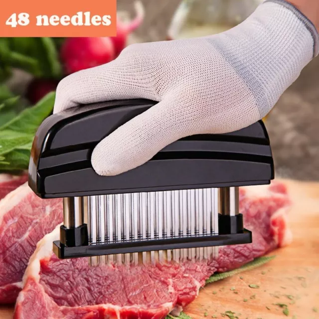 48 Blades Needle Tenderizer Stainless Steel Knife Meat Beaf Steak Mallet Hammer