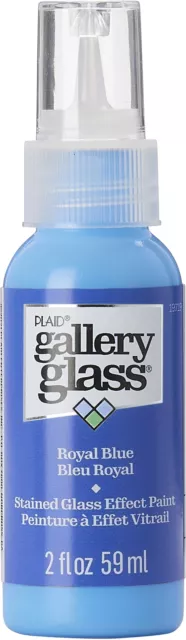 3 Pack FolkArt Gallery Glass Paint 2oz-Royal Blue FAGG2OZ-19719