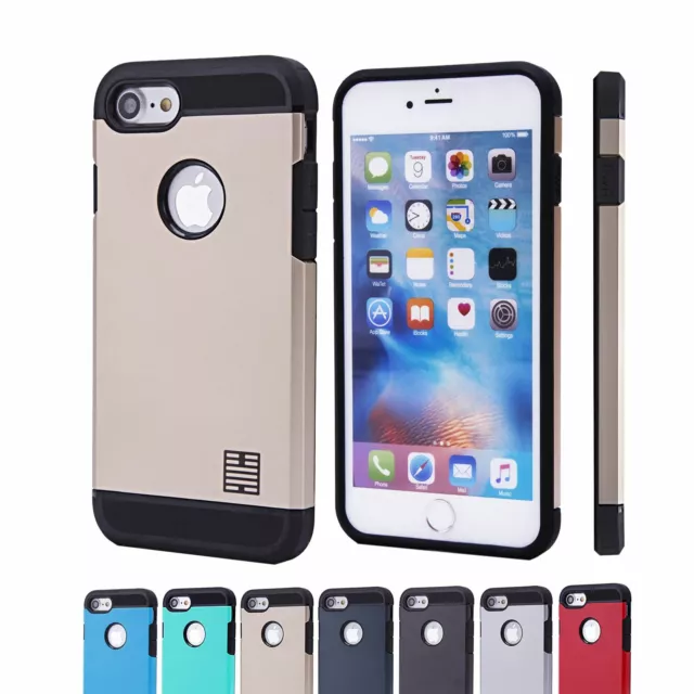 Hybrid Slim Armour Tough Shockproof Case Cover For Apple iPhone 6, 7 & 8 Plus
