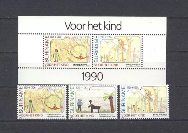 Voor het Kind, Kinder - Surinam - 1353-1355, Bl.54 ** MNH 1990