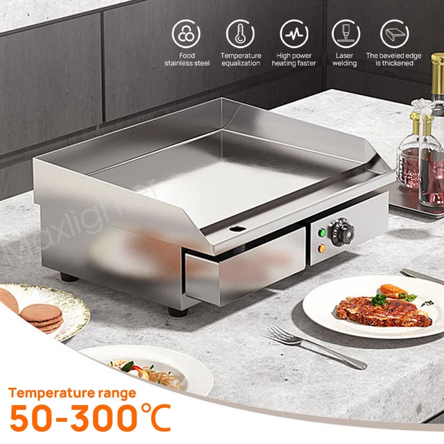 ELECTRIC GRIDDLE GRILL BBQ Hot Plate Commercial Stainless Steel