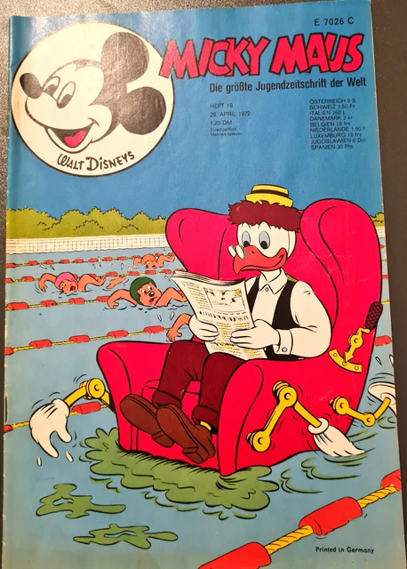 Micky Maus Comic Heft Nr.18 mit SB 1972 TOP Z 1-2 (290