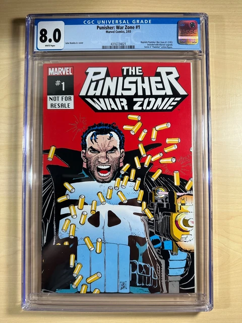 Cgc 8.0 Punisher War Zone #1 .. Scarce Marvel Legends Toy Insert Edition ..
