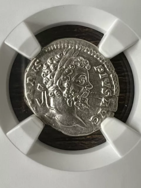 ROMAN EMPIRE, Septimius Severus, 193-211 AD. Silver Denarius, NGC XF