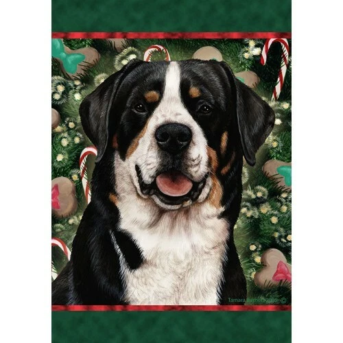 Christmas Holiday Garden Flag - Greater Swiss Mountain Dog 141441