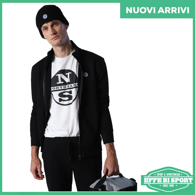 Felpa con zip uomo North Sails maglia manica lunga con collo alto tempo libero