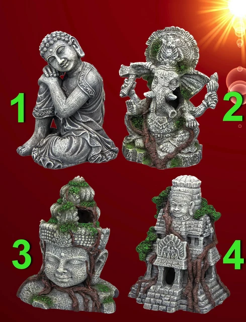TOP Aquarium Deko LAKSHMANA TEMPEL Asien Skulptur Dekoration Höhle