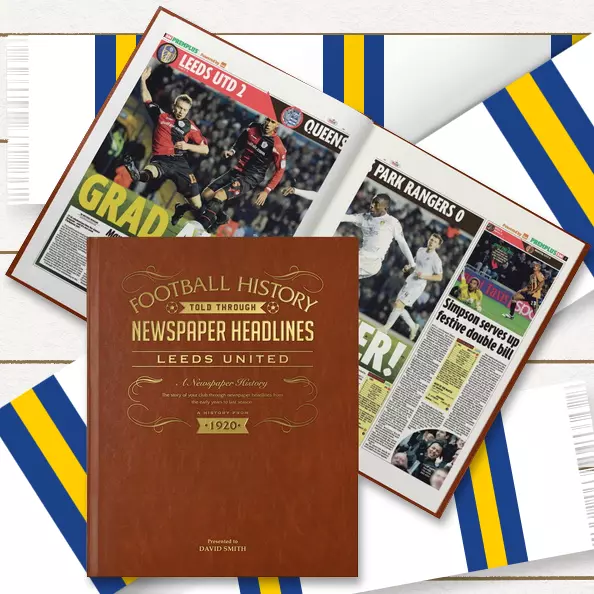 Leeds United FC  Fan Gift Personalised Football History Book Christmas Xmas