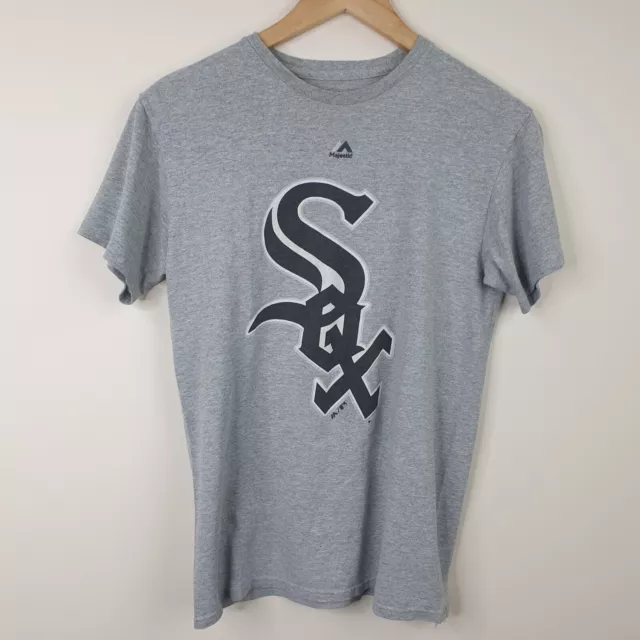 MAJESTIC Chicago White Sox T-Shirt Mens Small Grey MLB Baseball USA American