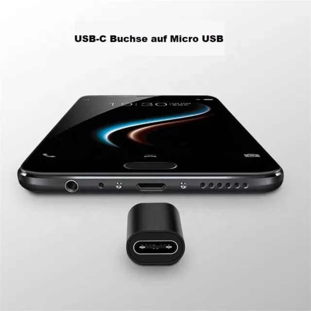 USB-C Adapter Buchse auf Micro-USB Ladeadapter für Huawei Xiaomi Samsung OPPO LG 2