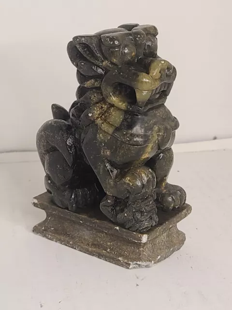 Vintage JADE STONE Carved CHINESE FOO DOG (Foo Lion) Sculpture ~ 1.13 lbs