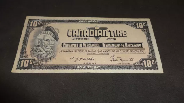 1963-66 Canadian Tire Money 10 Cents Circulated Note