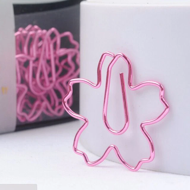 12pcs/lot TOP QUALITY Plated Pink  Clips Sakura  Needle Bookmark Metal  Clip SP5
