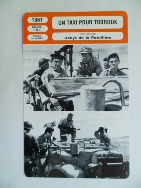 CARTE FICHE CINEMA 1961 UN TAXI POUR TOBROUK Lino Ventura Charles Aznavour Mauri