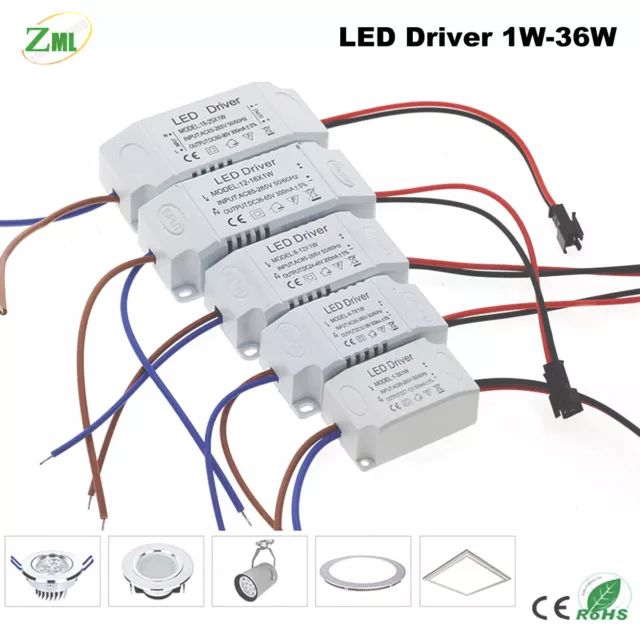 LED Driver transformador de fuente de alimentación 1W-36W AC85-265V a DC3V-12V