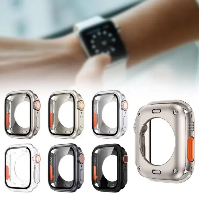 For Apple Watch Series lwatch 8th 45mm Full Cover Case Screen Protector;