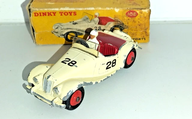Original Dinky 108 MG MIDGET de compétition made in England