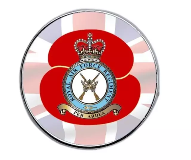 Royal Air Force RAF Regiment Poppy Military Lapel Badge 25mm