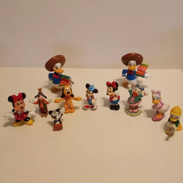 2” - 3” Disney Figure Lot Mickey Mouse Pluto Minnie Goofy Daisy Donald Duck.