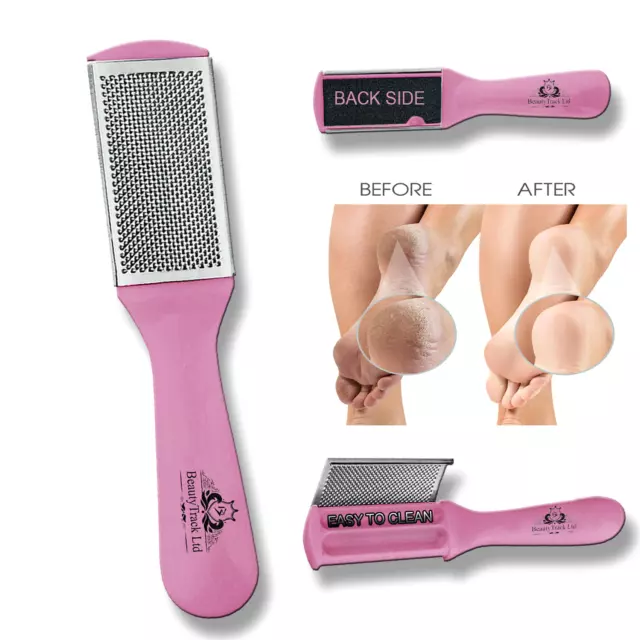 Pink Foot File Feet Rasp Hard Skin Callus Remover Pedicure Scrubber - Dual Sided
