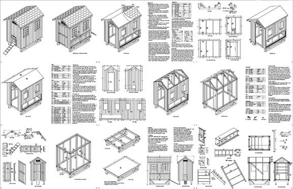 4'x6' Gambrel Barn Chicken Coop Plans With Material List - #90406B, Made In USA - View #2