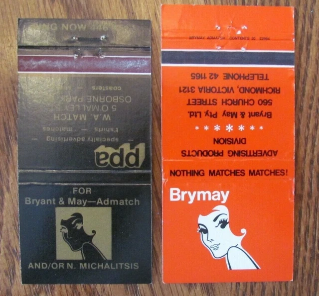 Girlie Lady Matchbook Covers: Bryant & May Empty United Kingdom Matchcovers -D14