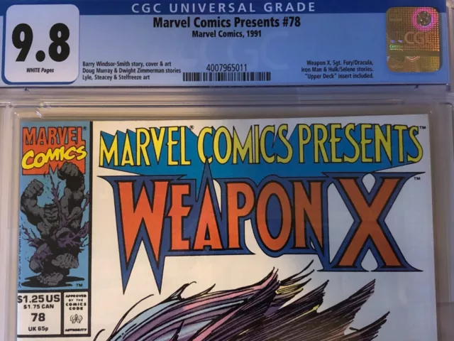 Marvel Comics Presents #78 🔥 CGC 9.8 🔥 Wolverine Weapon X Origin 1991 WP BWS