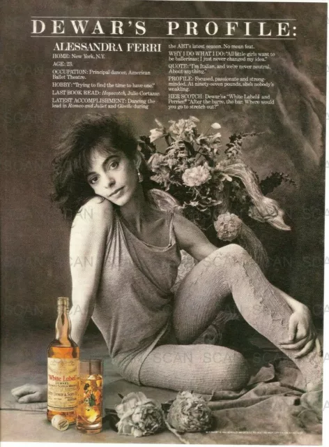 1987 Dewar's White Label Scotch  Vintage Magazine Ad   Alessandra Ferri