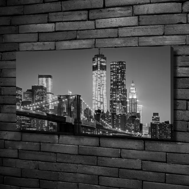 Tulup Tableaux Sur Toile Image Imprimé 100x50cm - Manhattan De Nuit