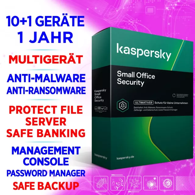 Kaspersky Small Office Security 10+1 Geräte inkl SERVER 1 Jahr 2024 VOLLVERSION