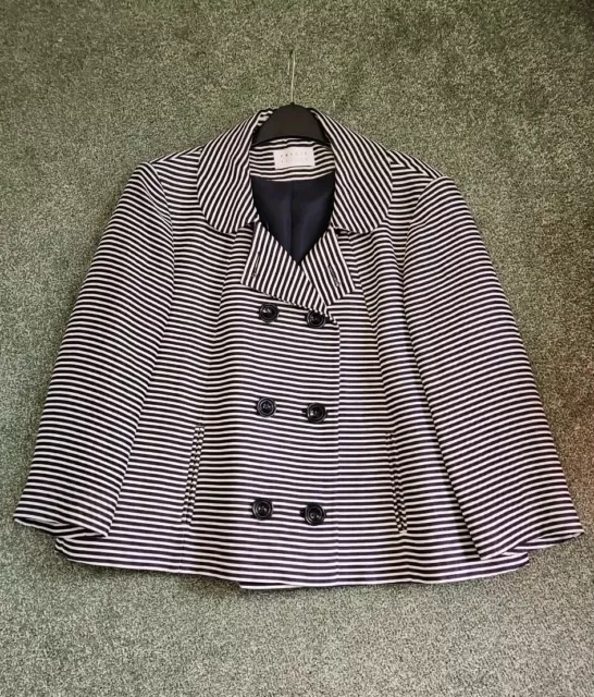 Precis Petite Womens Coat Jacket * Size UK 18 * Chest 44"  Navy & White Stripes