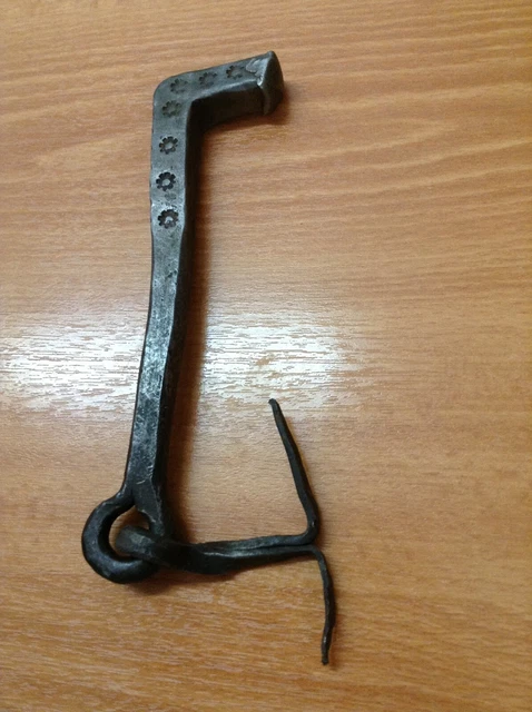 Antique Primitive Hallmarked Forged Steel Latch Hook Barn Shed Gate Door 18/19th