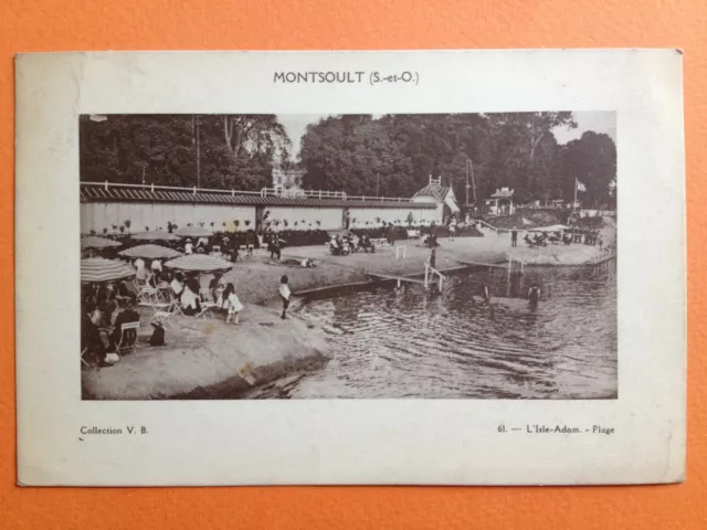 cpa 95 - MONTSOULT Val d'Oise L'ISLE ADAM La Plage en 1920