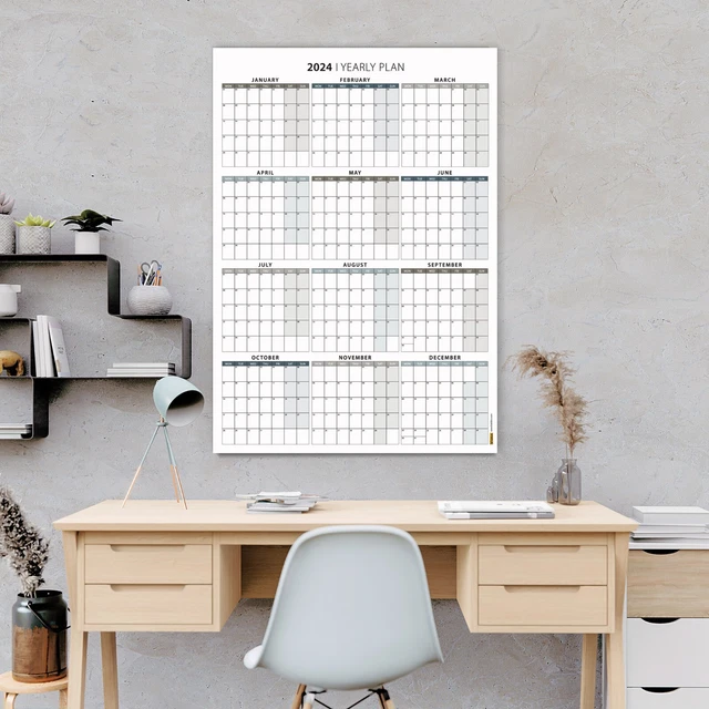 2024 YEARLY PLAN, Giant 2024 Wall Calendar, Wall Planner, Annual