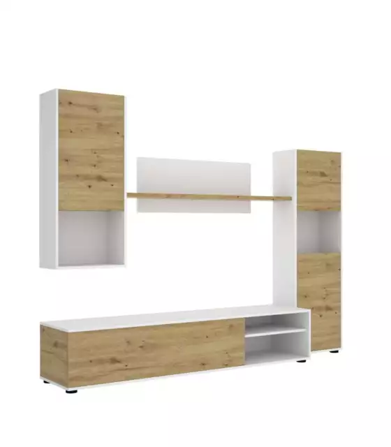 DKT, Mueble de salon Kala  Blanco Nordic180 cm(alto)220 cm(ancho)41 cm(largo) 3