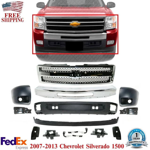 FRONT BUMPER KIT + Grille + End Caps LH & RH Side For 20072013