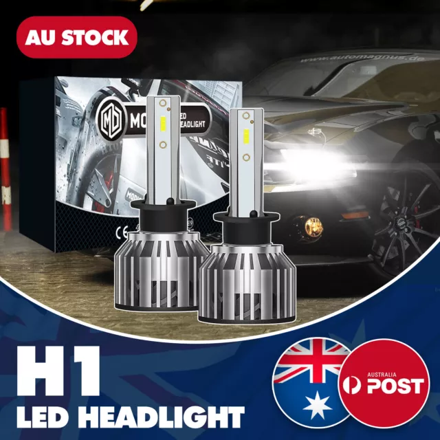 2* H1 LED Headlight Globes Kit Hi/Low Beam 220W 35000LM 300% Brighter White AU