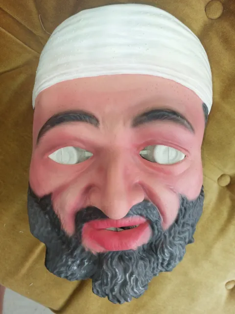 Rare 9/11  Vintage Osama Bin Laden Rubber/Latex Mask ~ Display Face Mask ~