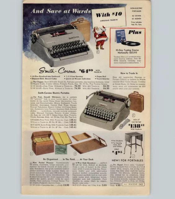 1959 PAPER AD Smith Corona Portable Typewriter Electric The Clipper