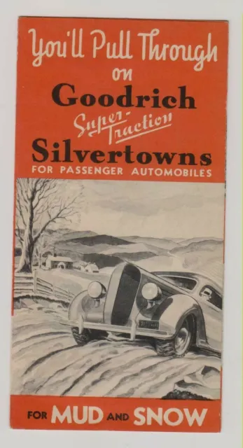 1936 Goodrich Silvertowns Tire Ad Folder Great For Farmers Mail Carriers Doctors