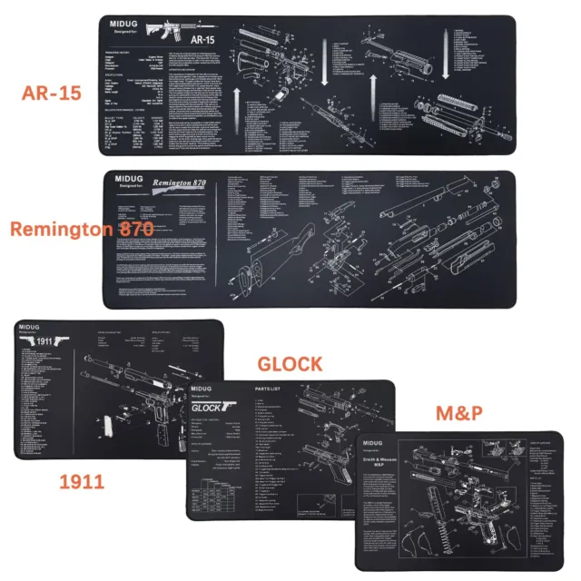 Long Thick Rubber Gun Cleaning Mat Pad for Rifle Glock Pistol Work Bench