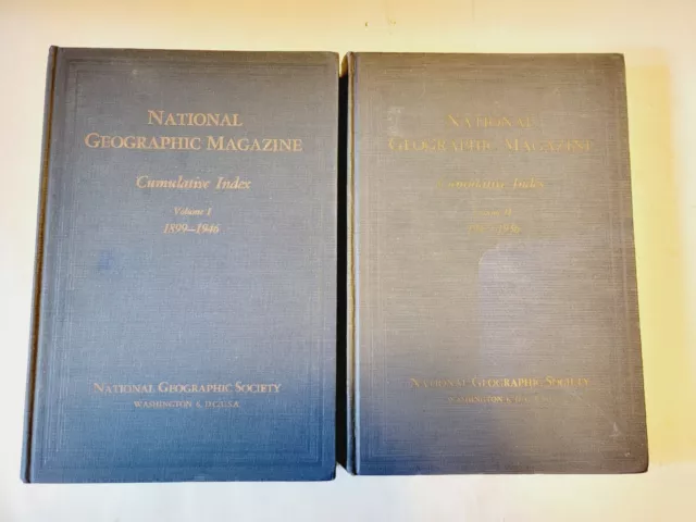 NATIONAL GEOGRAPHIC CUMULATIVE Index Volume 1 - 1899-1946 Nat Geo £7.94 ...
