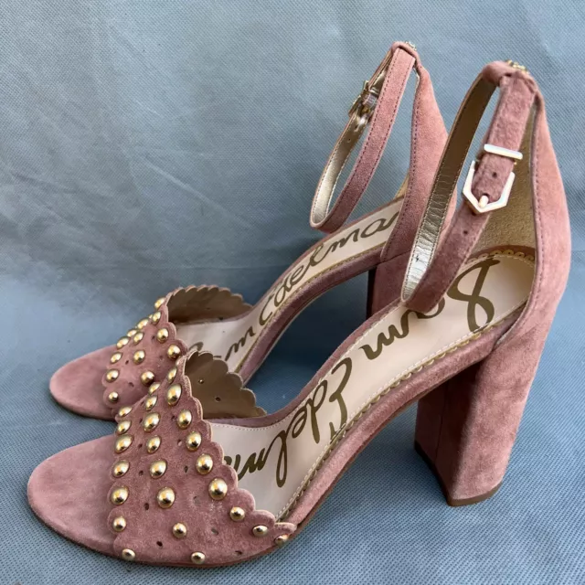 SAM EDELMAN WOMENS Size 9.5 Yaria Dusty Rose Studded Block Heel