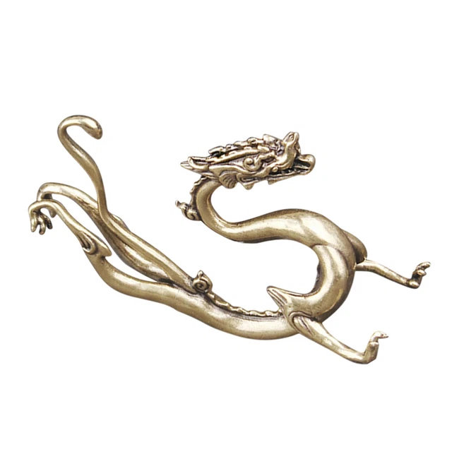 JISADER Statua dei draghi Feng Shui, ornamento della statuetta del drago cinese, statua del drago cinese per desktop, decorazione dell'auto, oro