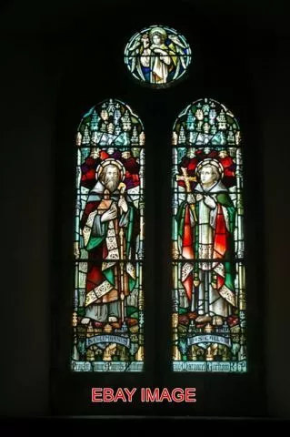 Photo  Stained Glass Window (Iii) Ss Columbanus And Gall From A Series Of Irish