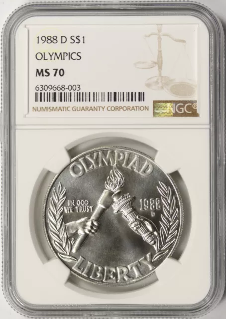 1988-D Olympics $1 Commemorative Silver Dollar NGC MS70