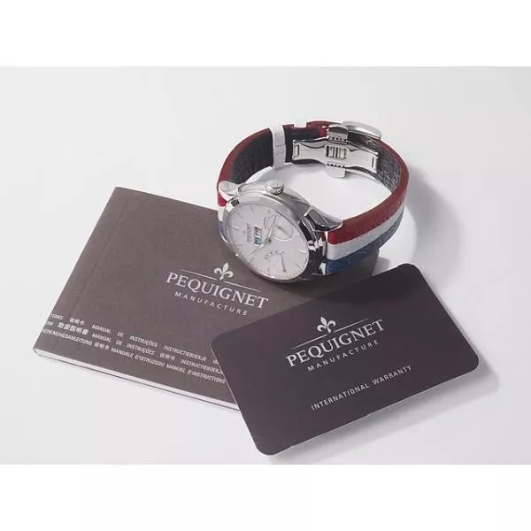 Pequinier Manufacture Rue Royale 3 Fonction French Tricolor 9010233FJ Men Watch