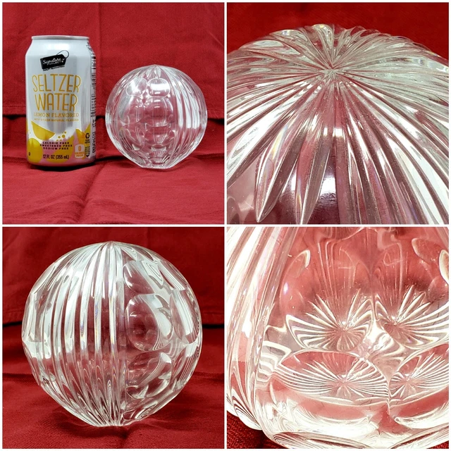 ANTIQUE CUT CRYSTAL Newel Post, Finial Paperweight Light Orb Decorative